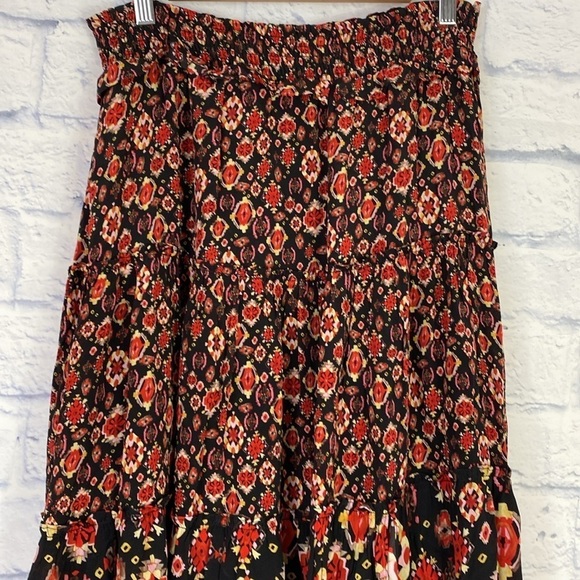 Gilner Farrar Andra stained glass print side slit maxi skirt medium - Picture 3 of 8